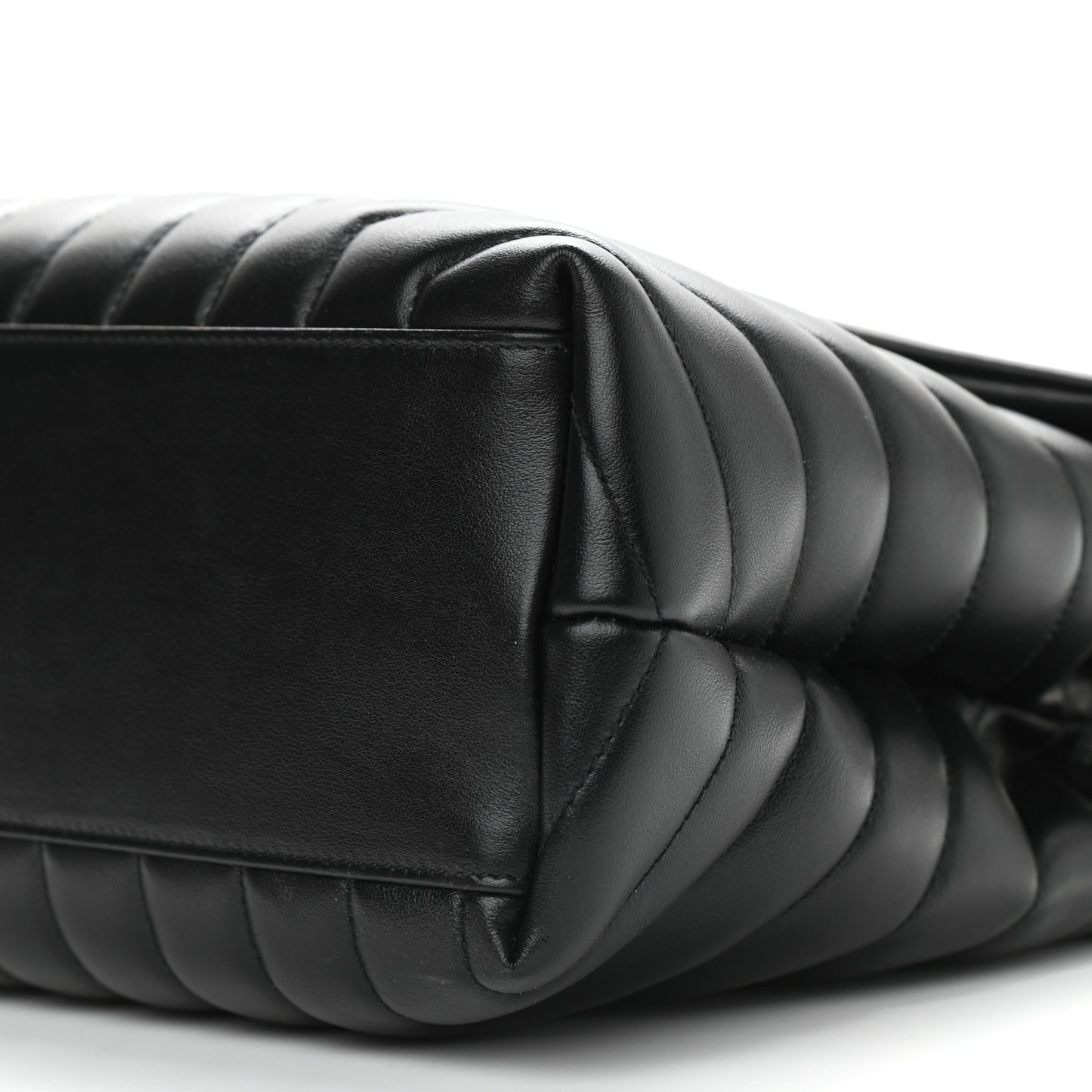 Calfskin Y Quilted Monogram Medium Loulou Chain Satchel Black