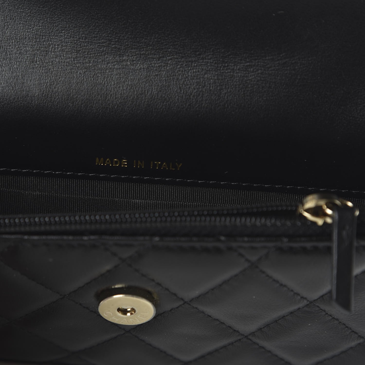 Chanel Calfskin Quilted Pearl Clutch With Chain Black 9 of 11