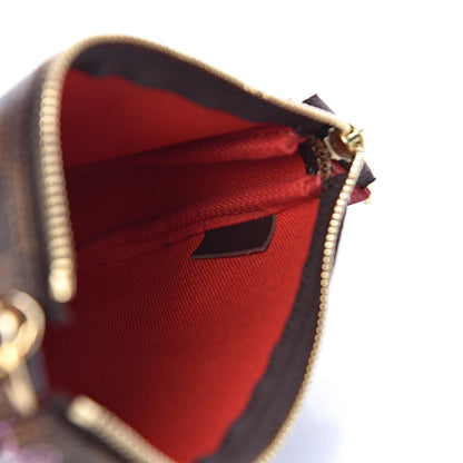 Louis Vuitton Damier Ebene 2019 Christmas Animation Mini Pochette Accessories Red 7 of 8