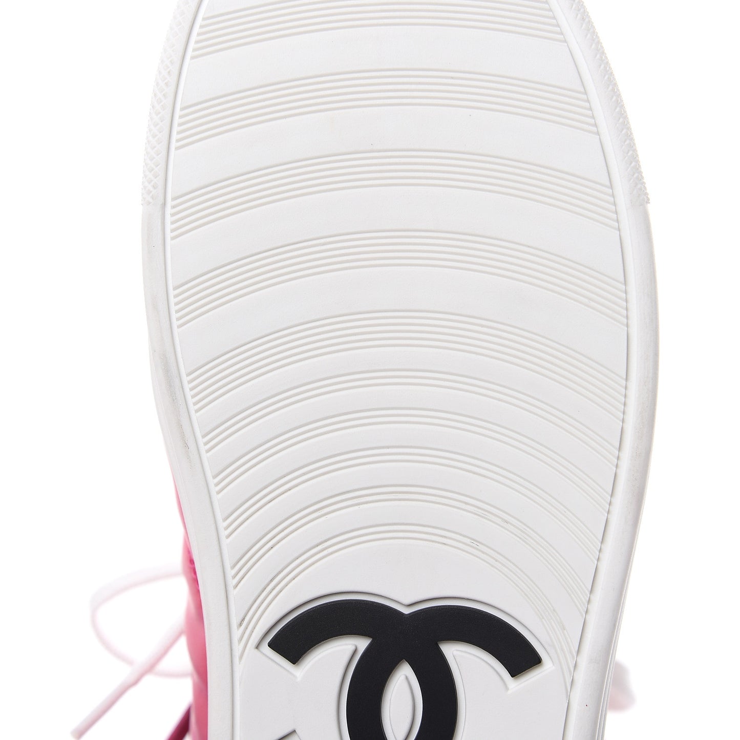 Calfskin Pearl High Top CC Sneakers 36.5 Fuchsia