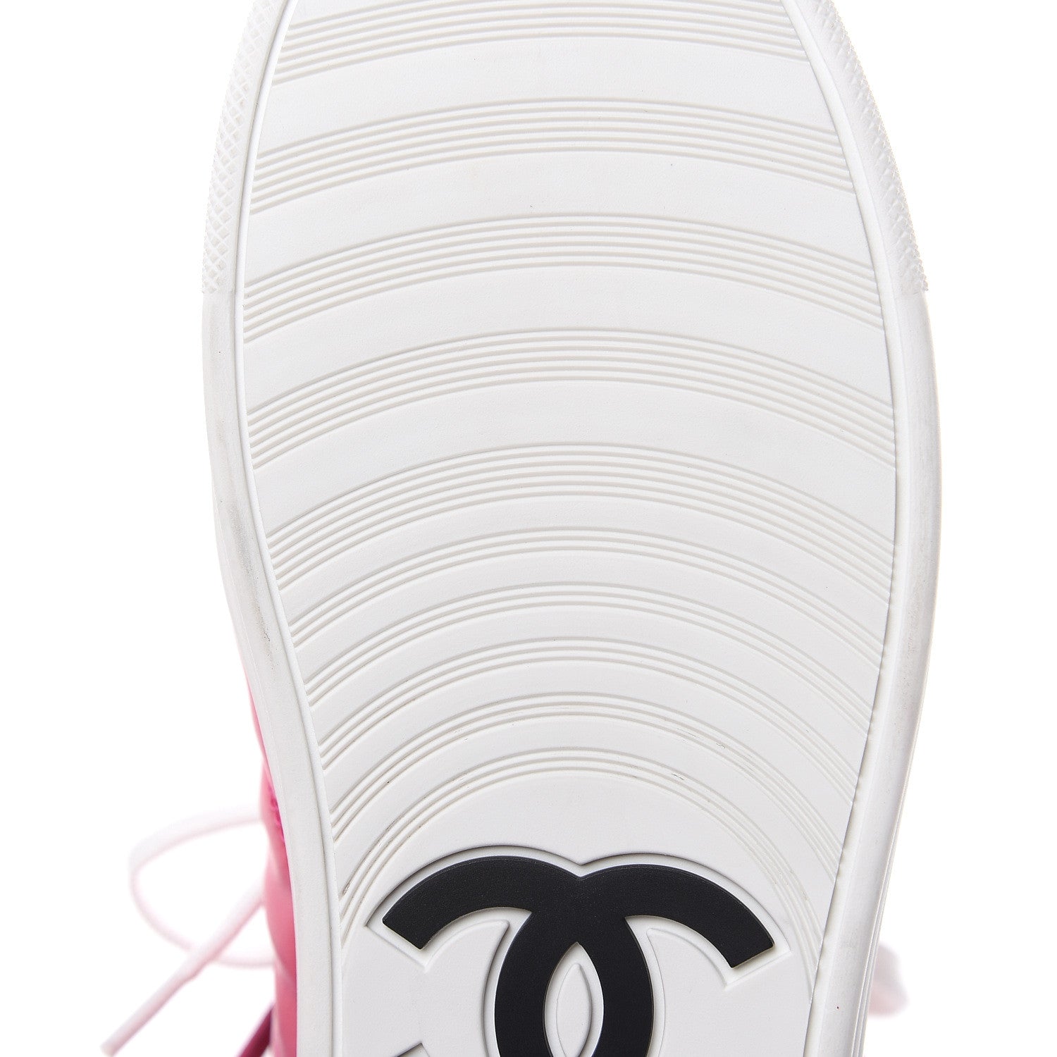 Chanel Calfskin Pearl High Top CC Sneakers 36.5 Fuchsia 10 of 10