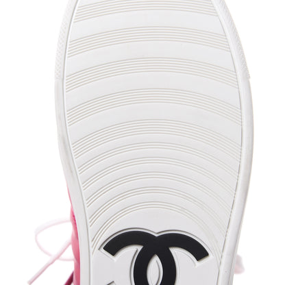 Chanel Calfskin Pearl High Top CC Sneakers 36.5 Fuchsia 10 of 10