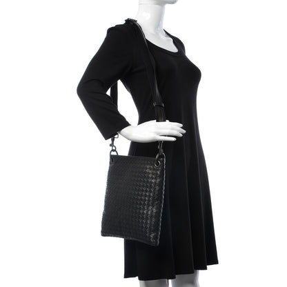 Bottega Veneta Nappa Intrecciato VN Crossbody Messenger Bag Black 2 of 12