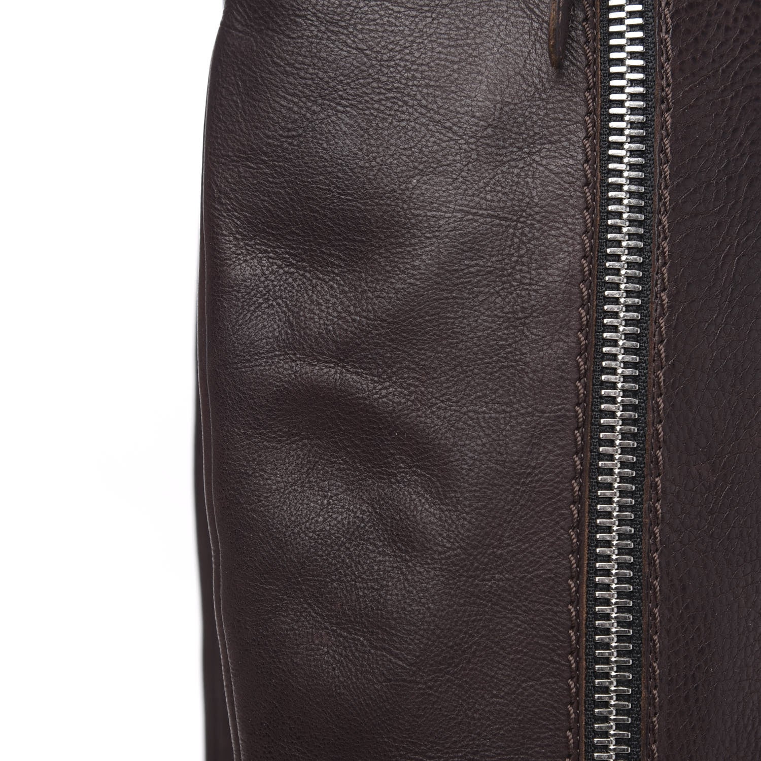 Chanel Calfskin Zipper Buckle Knee High Tall Boots 40 Brown 7 of 9