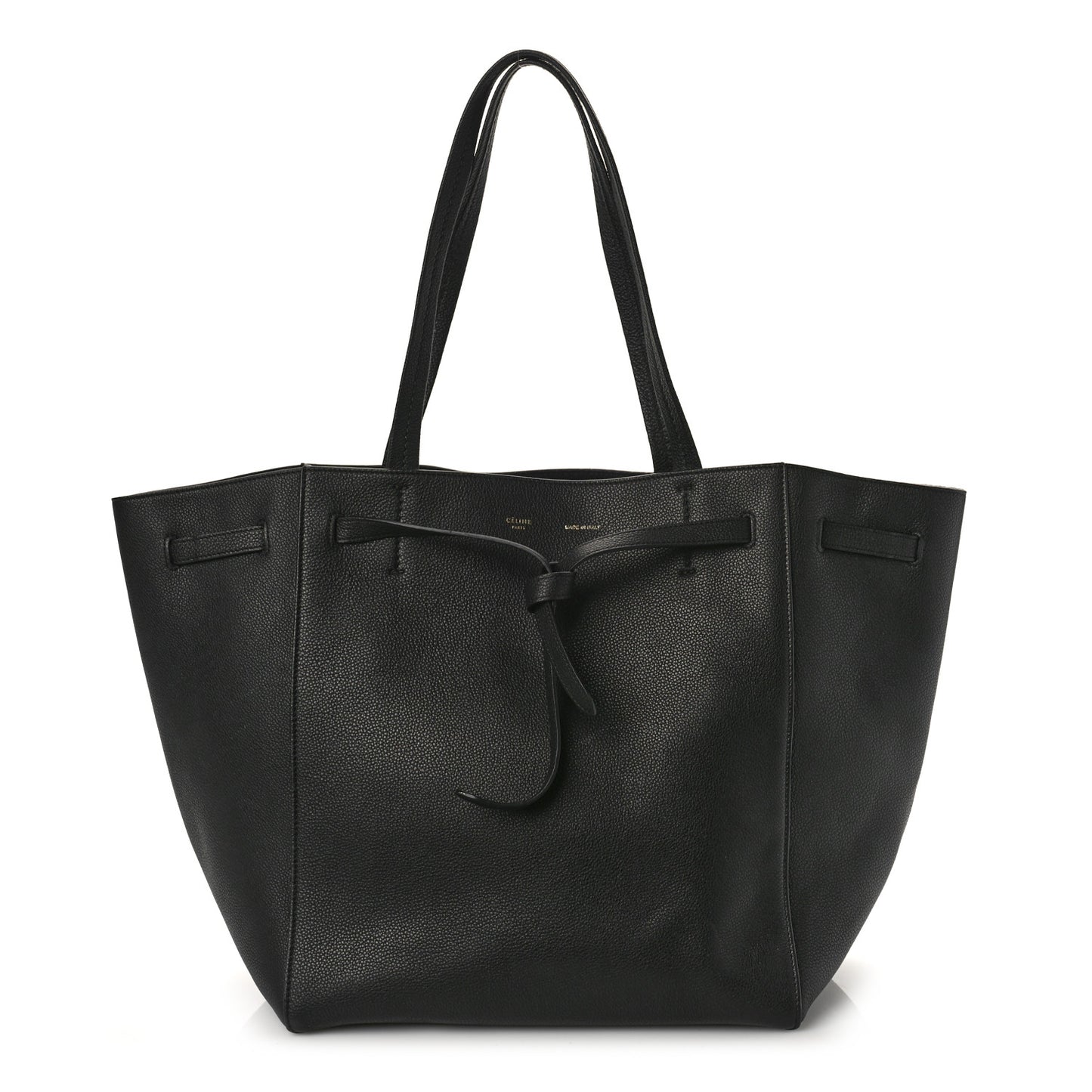 Soft Grained Calfskin Small Belt Cabas Phantom Black