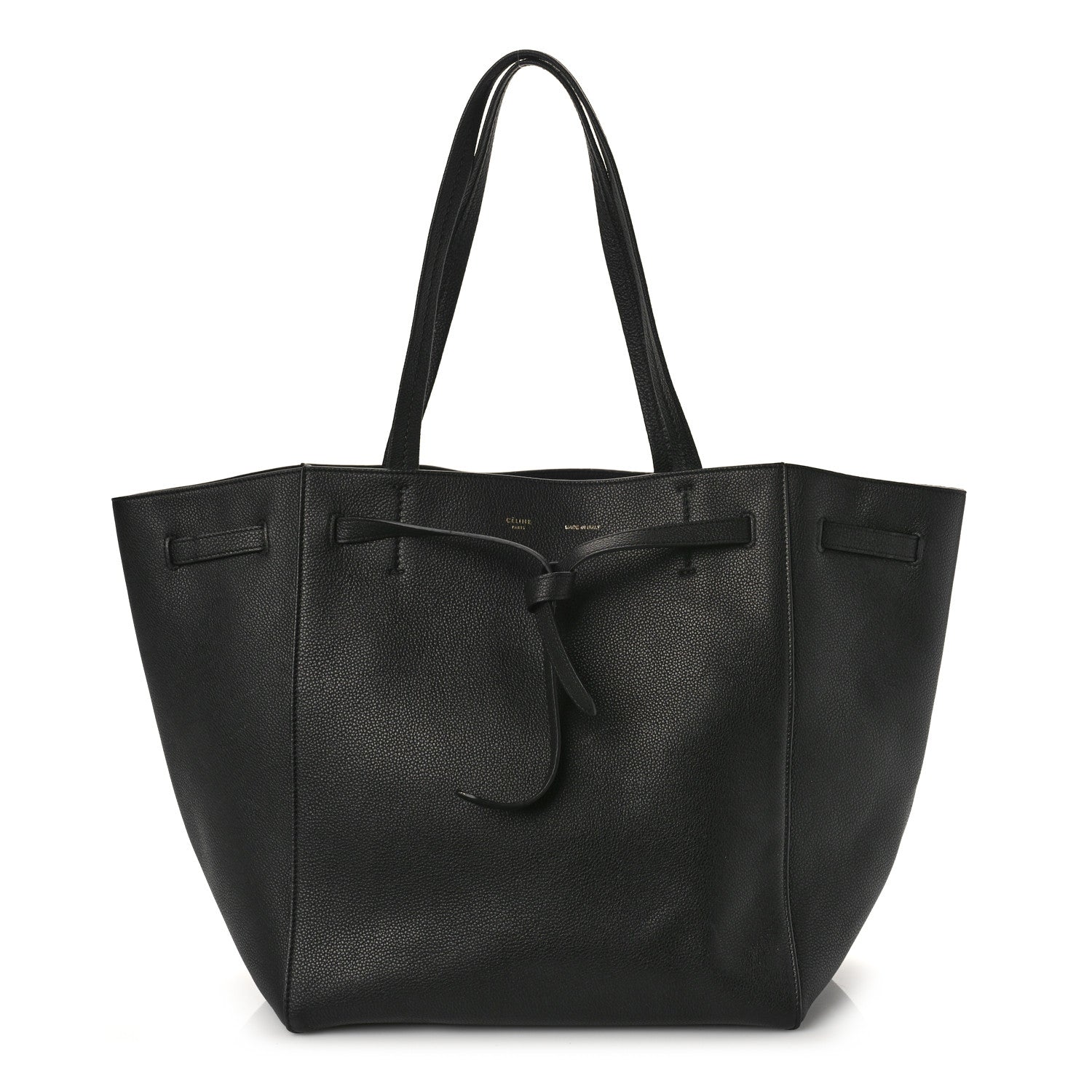 Celine Soft Grained Calfskin Small Belt Cabas Phantom Black 1 of 9