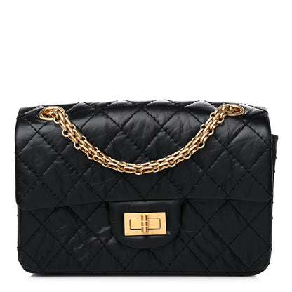 Chanel Aged Calfskin Quilted 2.55 Reissue Mini Flap Black 1 of 10