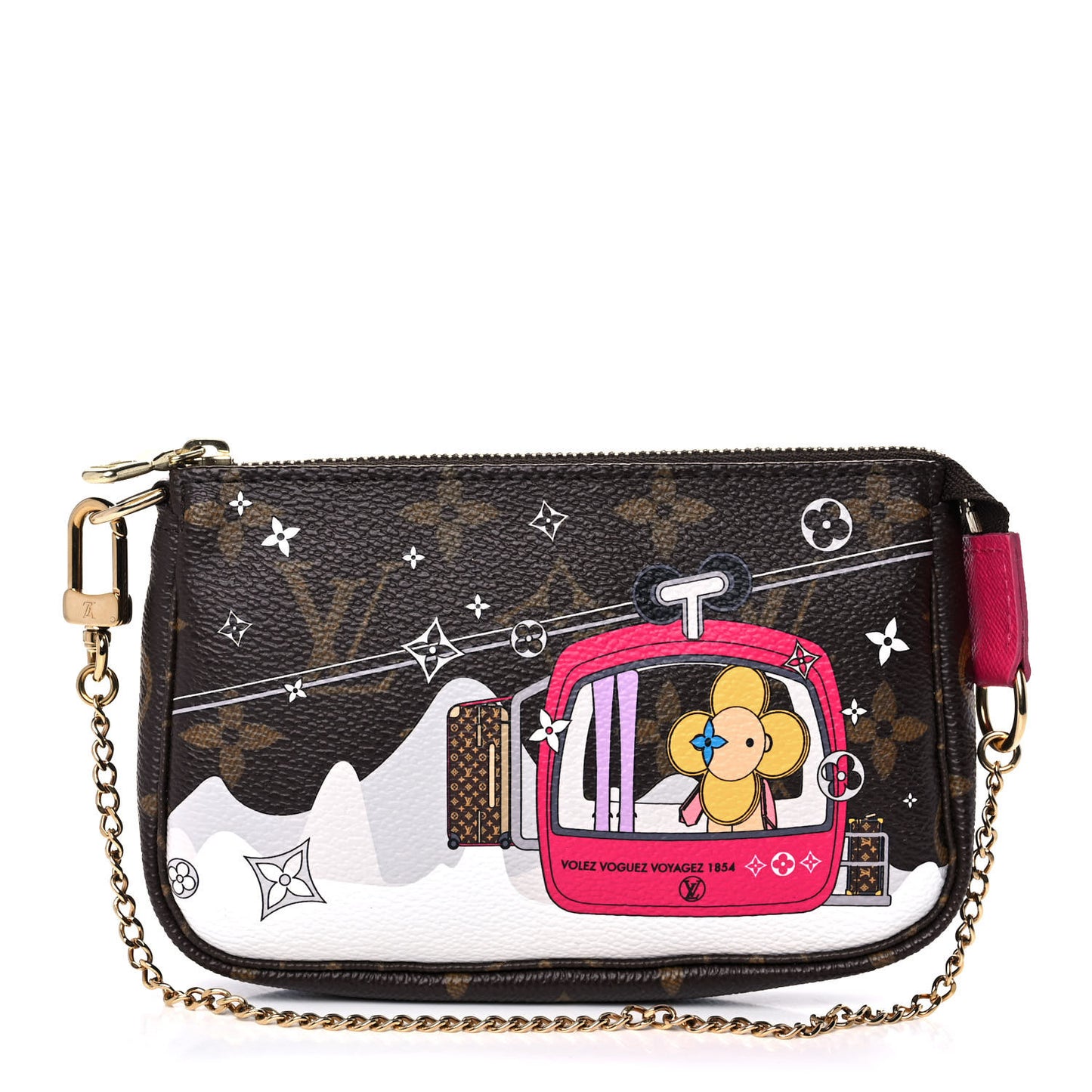 Monogram 2019 Christmas Animation Mini Courchevel Pochette Accessories Fuchsia