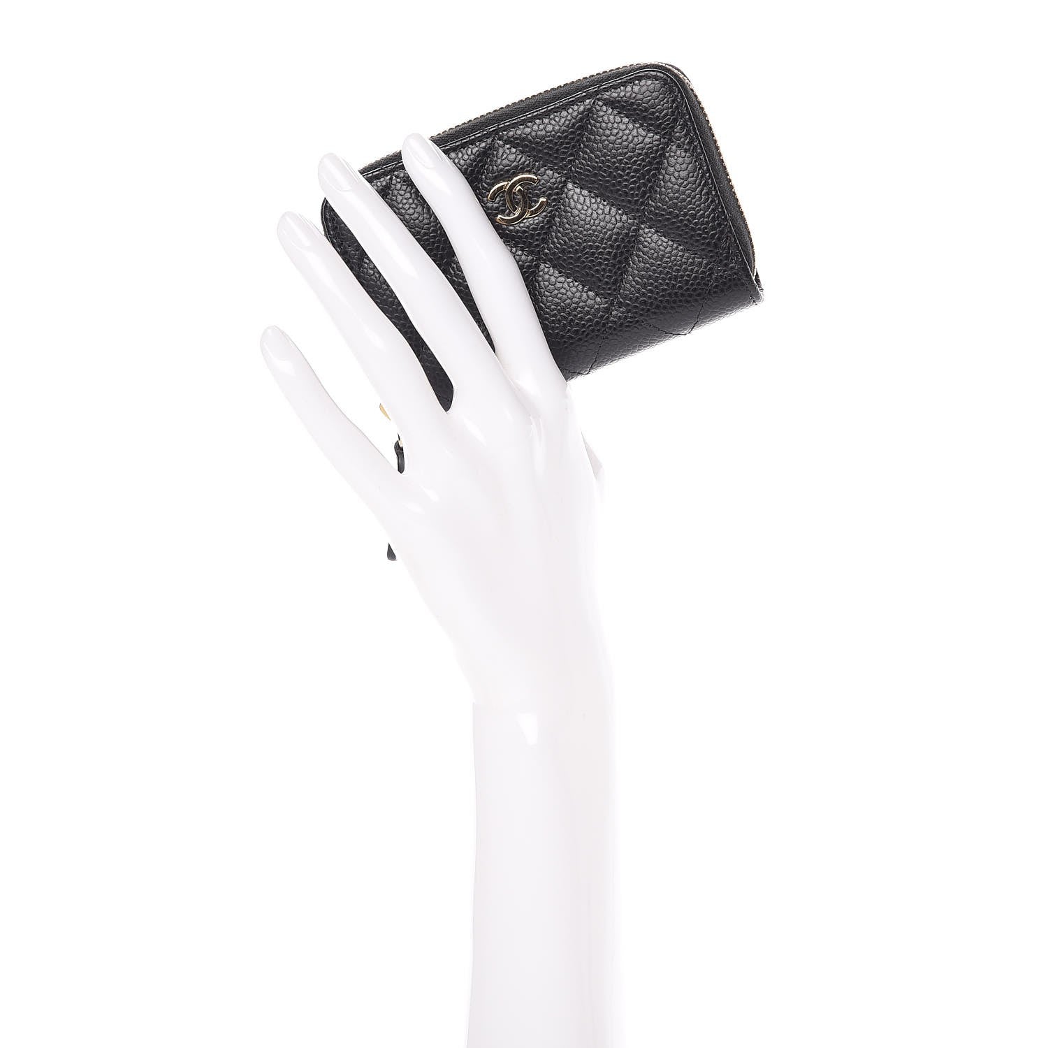 Chanel Caviar Quilted Zip Coin Purse Black 2 of 8