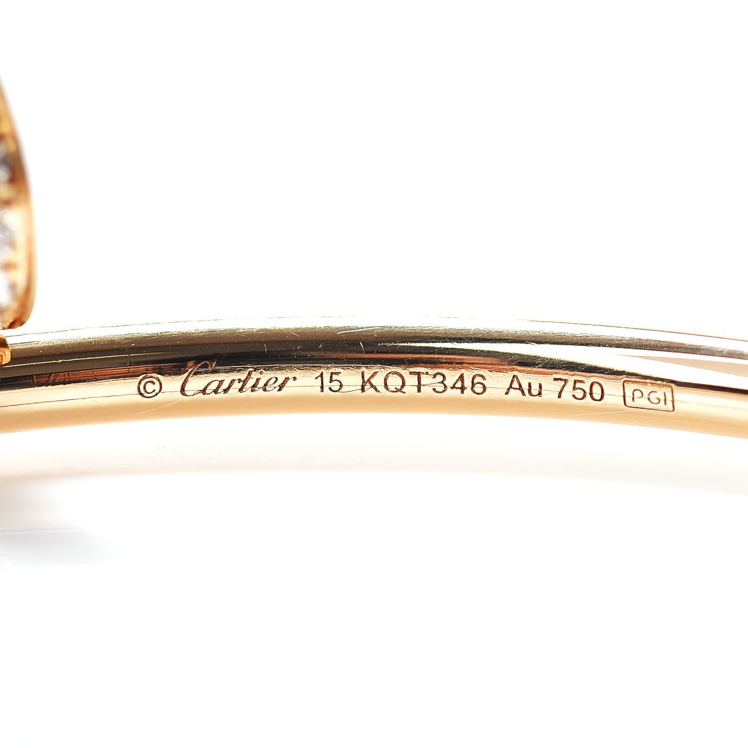 Cartier 18K Yellow Gold Diamond Small Juste Un Clou Bracelet 15 4 of 5
