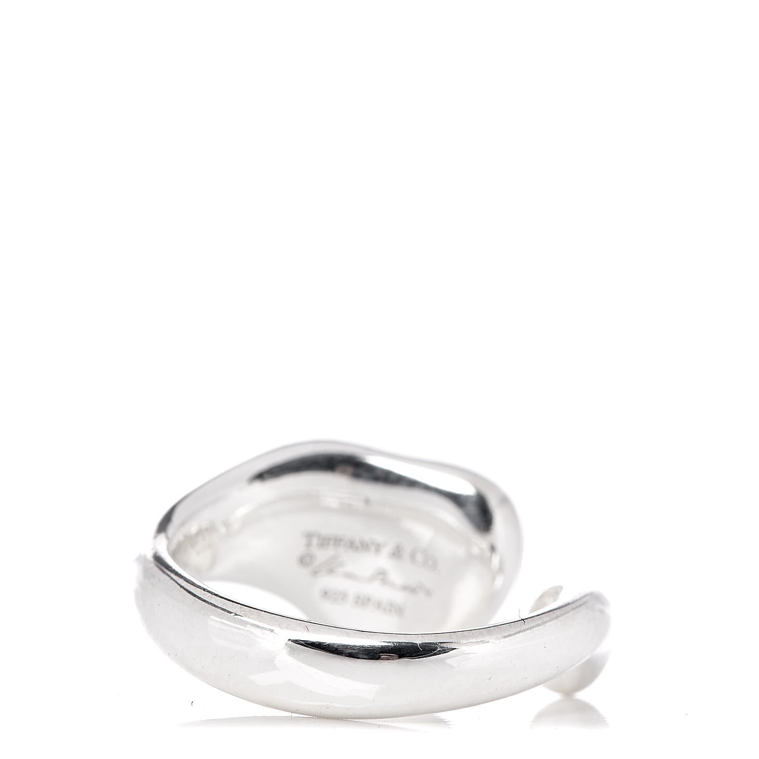 Tiffany Sterling Silver Diamond Elsa Peretti Full Heart Ring 48 4.5 3 of 4
