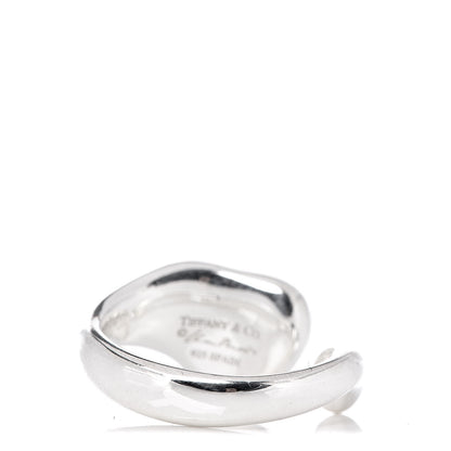 Tiffany Sterling Silver Diamond Elsa Peretti Full Heart Ring 48 4.5 3 of 4