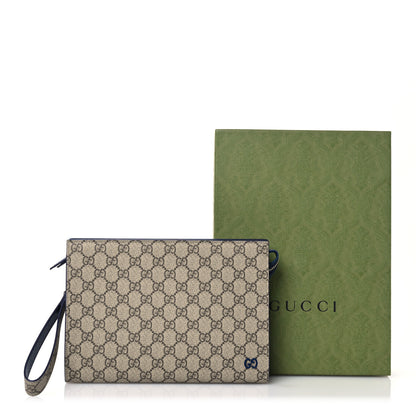 Gucci GG Supreme Monogram Bi-Color Small Zip Wristlet Pouch Beige Ebony Royale 8 of 8