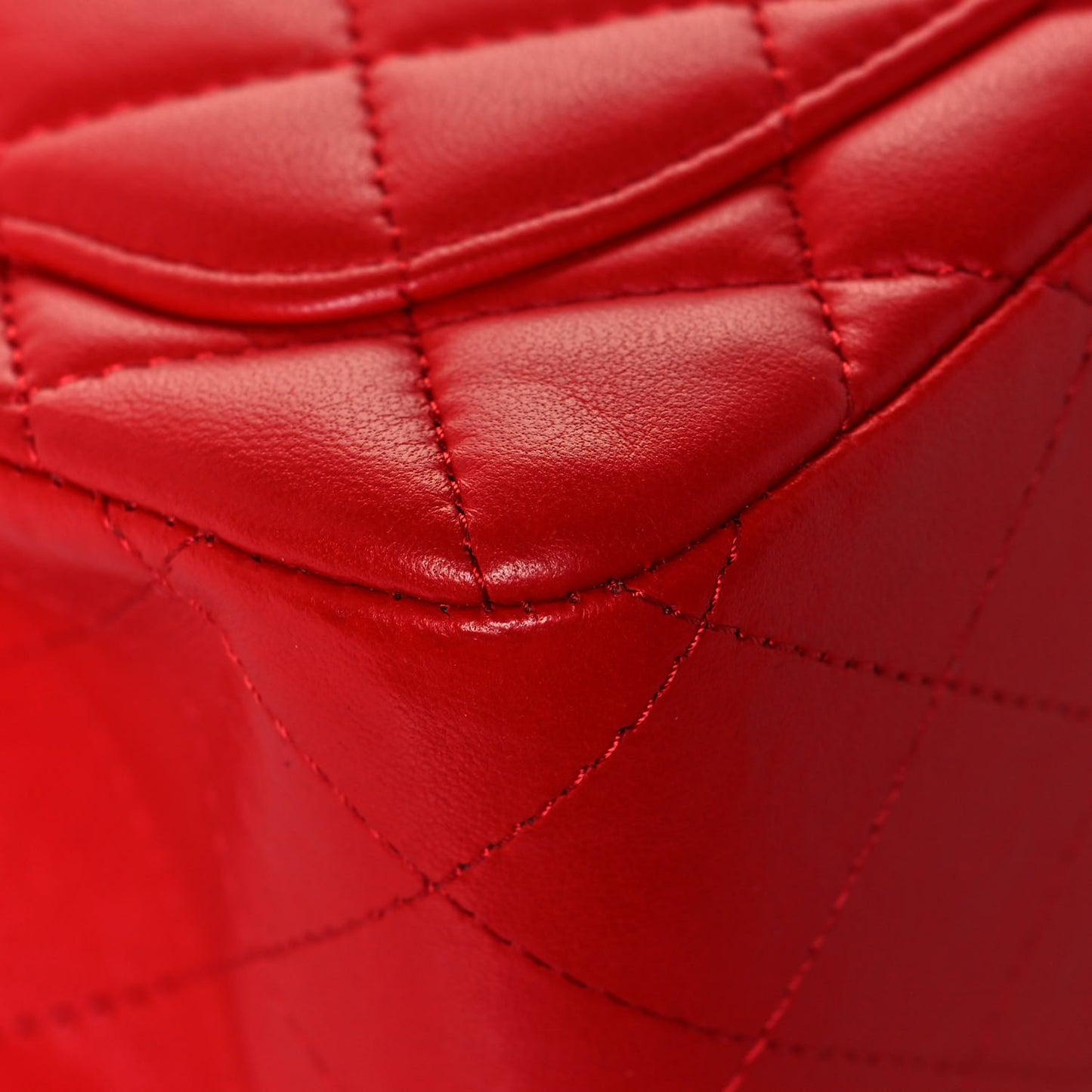 Lambskin Quilted Mini Square Flap Red