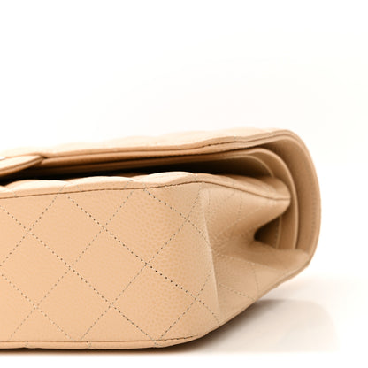 Chanel Caviar Quilted Medium Double Flap Beige 10 of 11