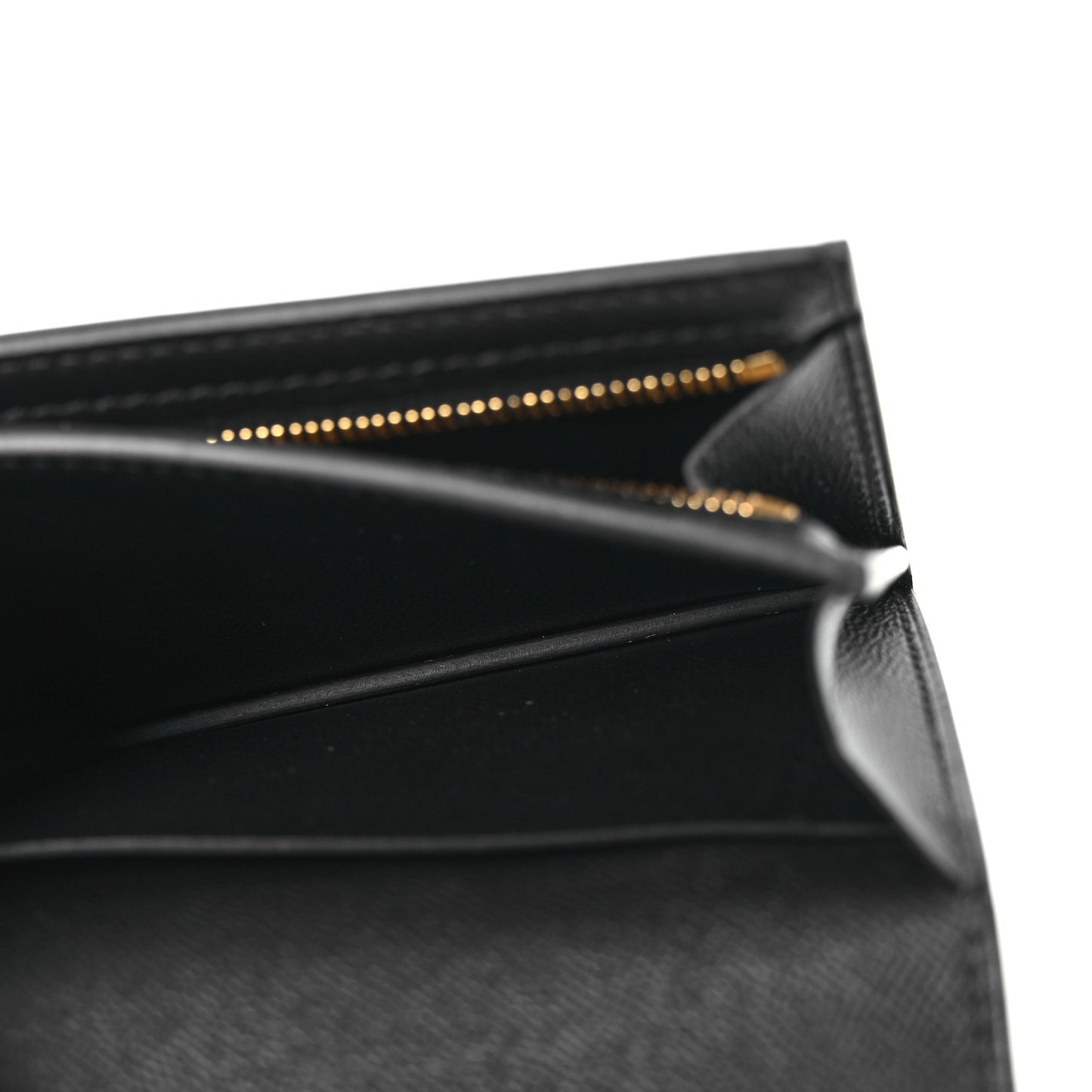 Madame Calfskin Kelly Pocket Slim Wallet Black