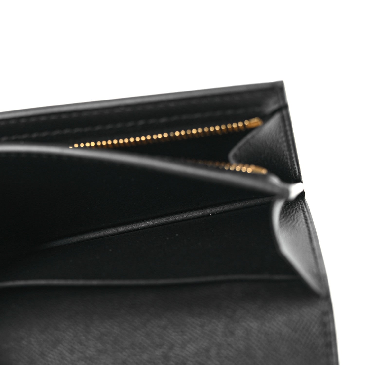 Hermes Madame Calfskin Kelly Pocket Slim Wallet Black 5 of 9
