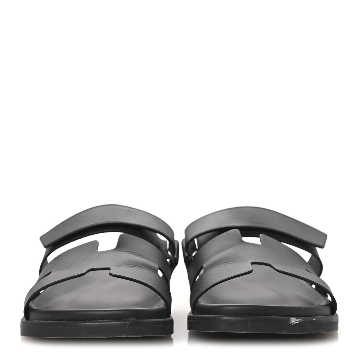 Hermes Calfskin Mens Chypre Sandals 44 Black 3 of 14