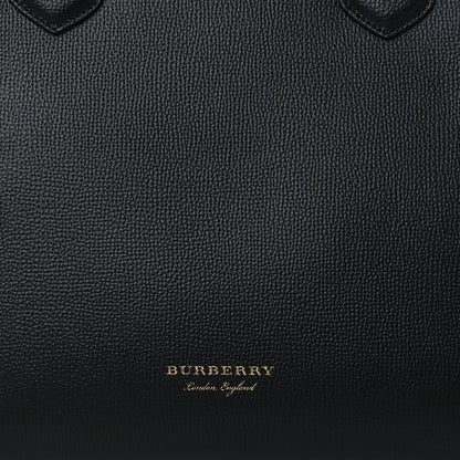 Burberry Grainy Calfskin House Check Medium Banner Tote Black 6 of 8