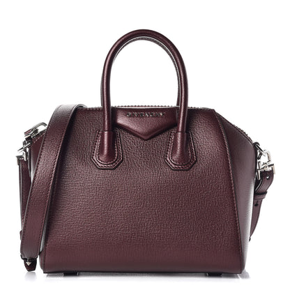 Givenchy Metallic Calfskin Mini Antigona Wine 1 of 10