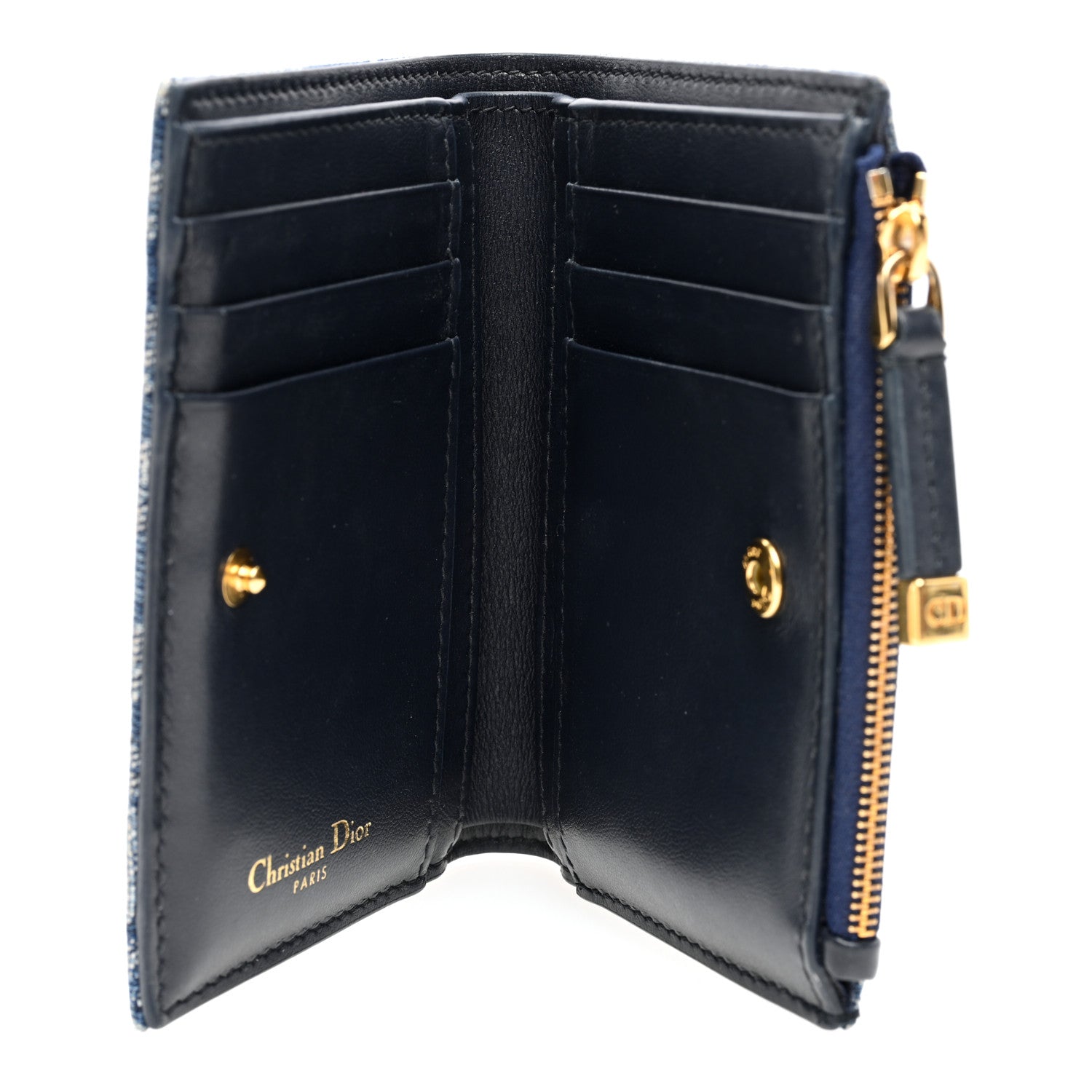 Christian Dior Denim Oblique 30 Montaigne Dahlia Wallet Blue 5 of 6