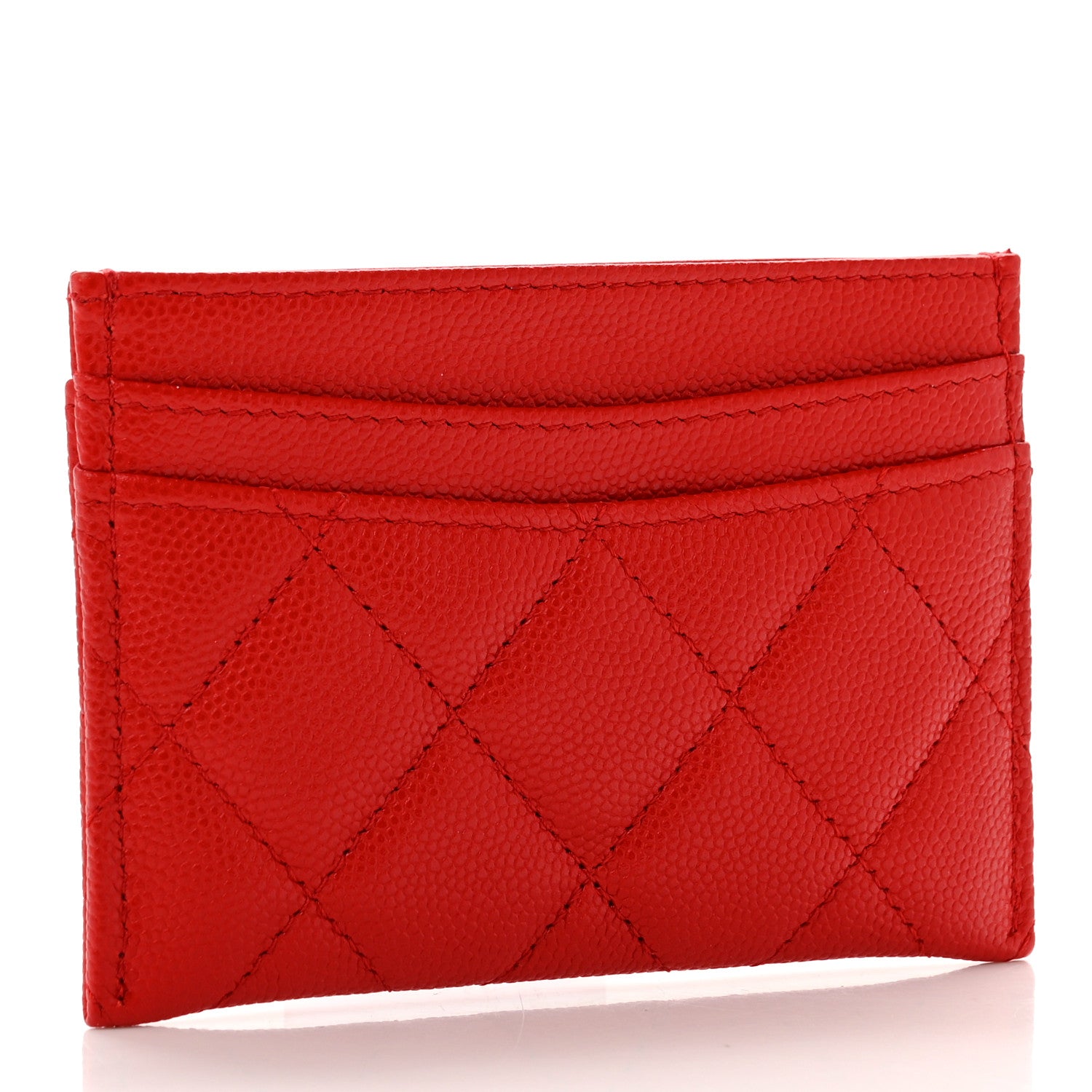 Chanel Caviar Quilted Card Holder Red 3 of 8