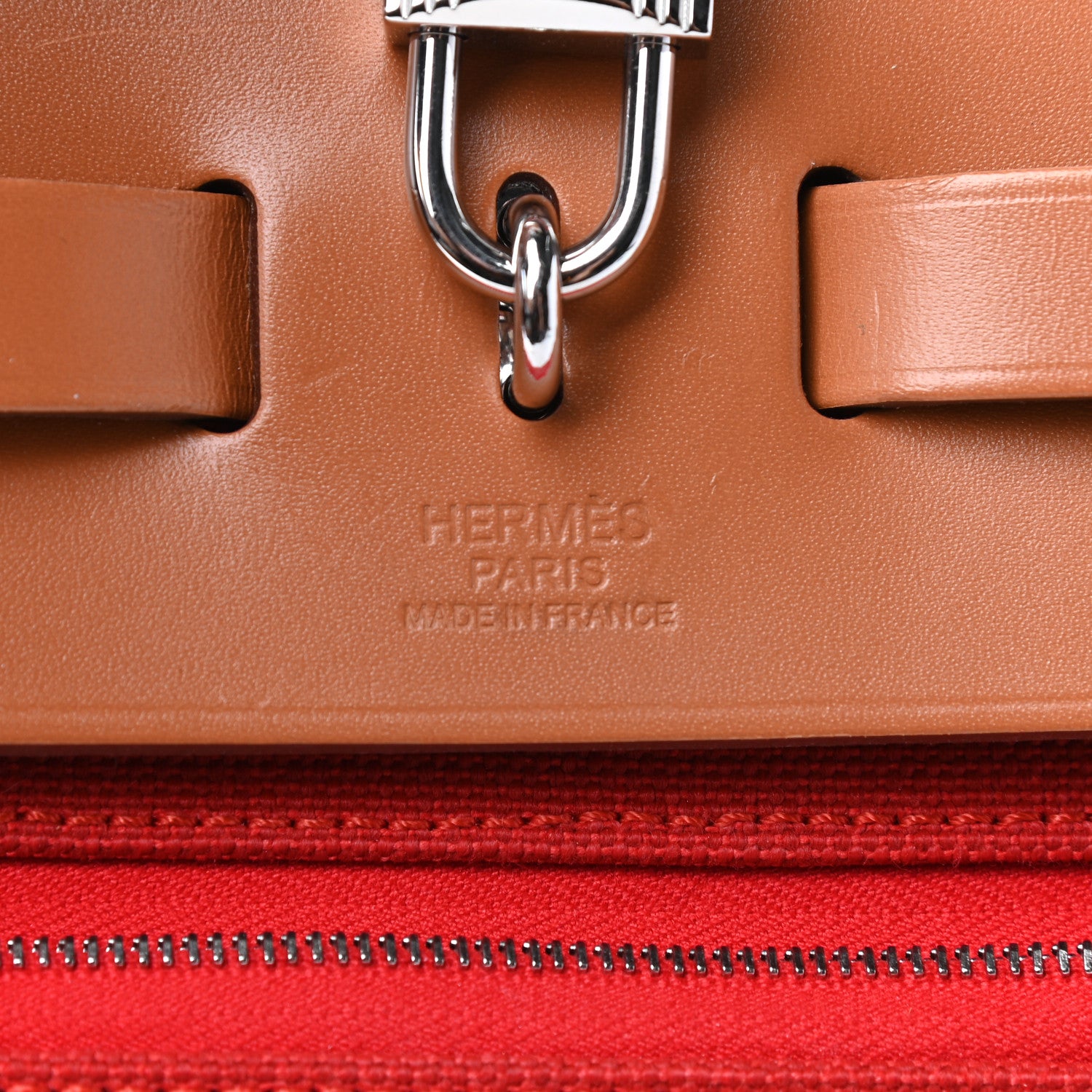 Hermes Vache Hunter Toile Herbag Zip 31 PM Rouge Tomate Natural 7 of 12