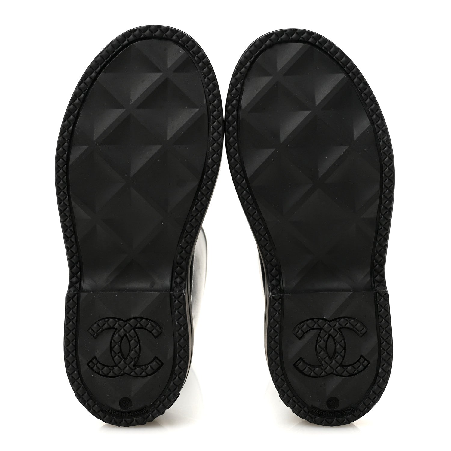 Chanel Caoutchouk CC High Boots 37 Black 6 of 9