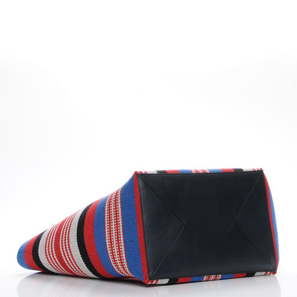 Celine Textile Striped Medium Horizontal Cabas Phantom Navy Blue 4 of 7