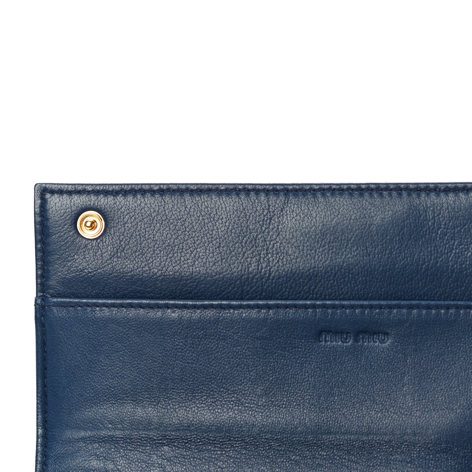 Miu Miu Patent Crocodile Embossed Saint Cocco Lux Continental Flap Wallet Bluette 14 of 18