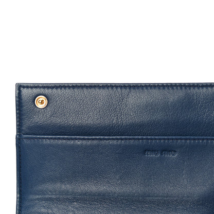 Miu Miu Patent Crocodile Embossed Saint Cocco Lux Continental Flap Wallet Bluette 14 of 18