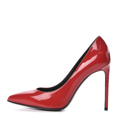 Saint Laurent Patent Classic Paris 105 Escarpin Pumps 37 New Red 1 of 9