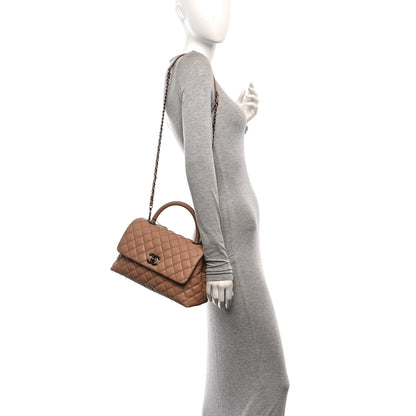 Chanel Caviar Quilted Small Coco Handle Flap Beige 2 of 10