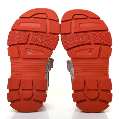 Gucci X SEGA Nappa Mesh Womens Aguru Sandals 37 Orange Pink 5 of 6