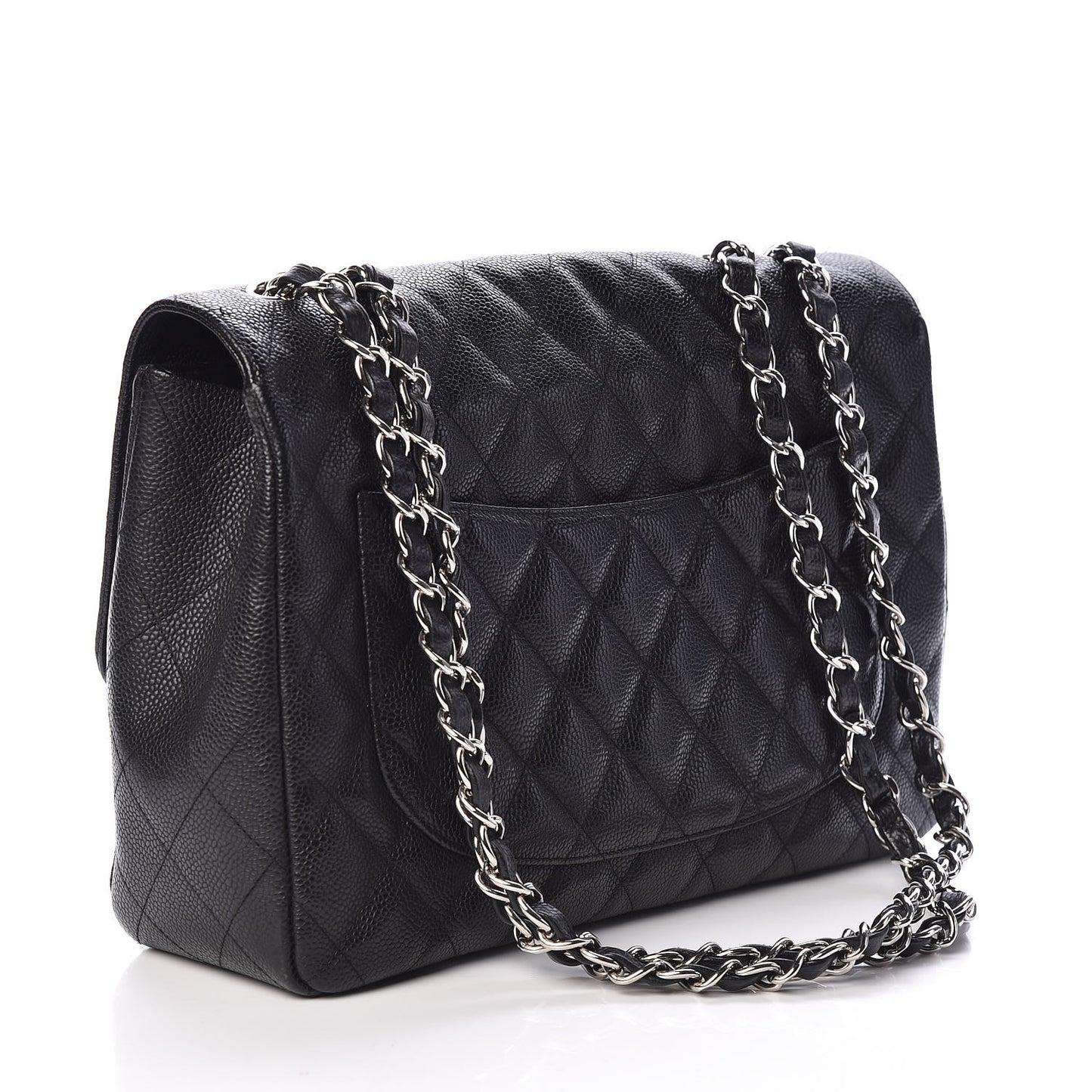 Caviar Quilted Jumbo Single Flap Black