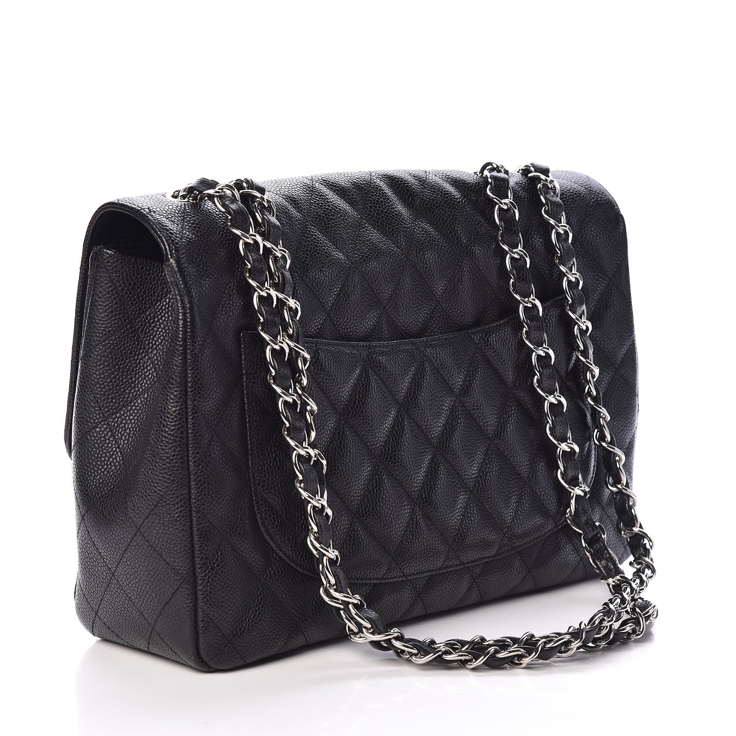 Chanel Caviar Quilted Jumbo Single Flap Black 4 of 12