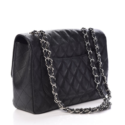 Chanel Caviar Quilted Jumbo Single Flap Black 4 of 12