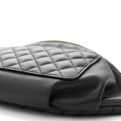 Chanel Lambskin Quilted Waist Bag Fanny Pack Black 10 of 11