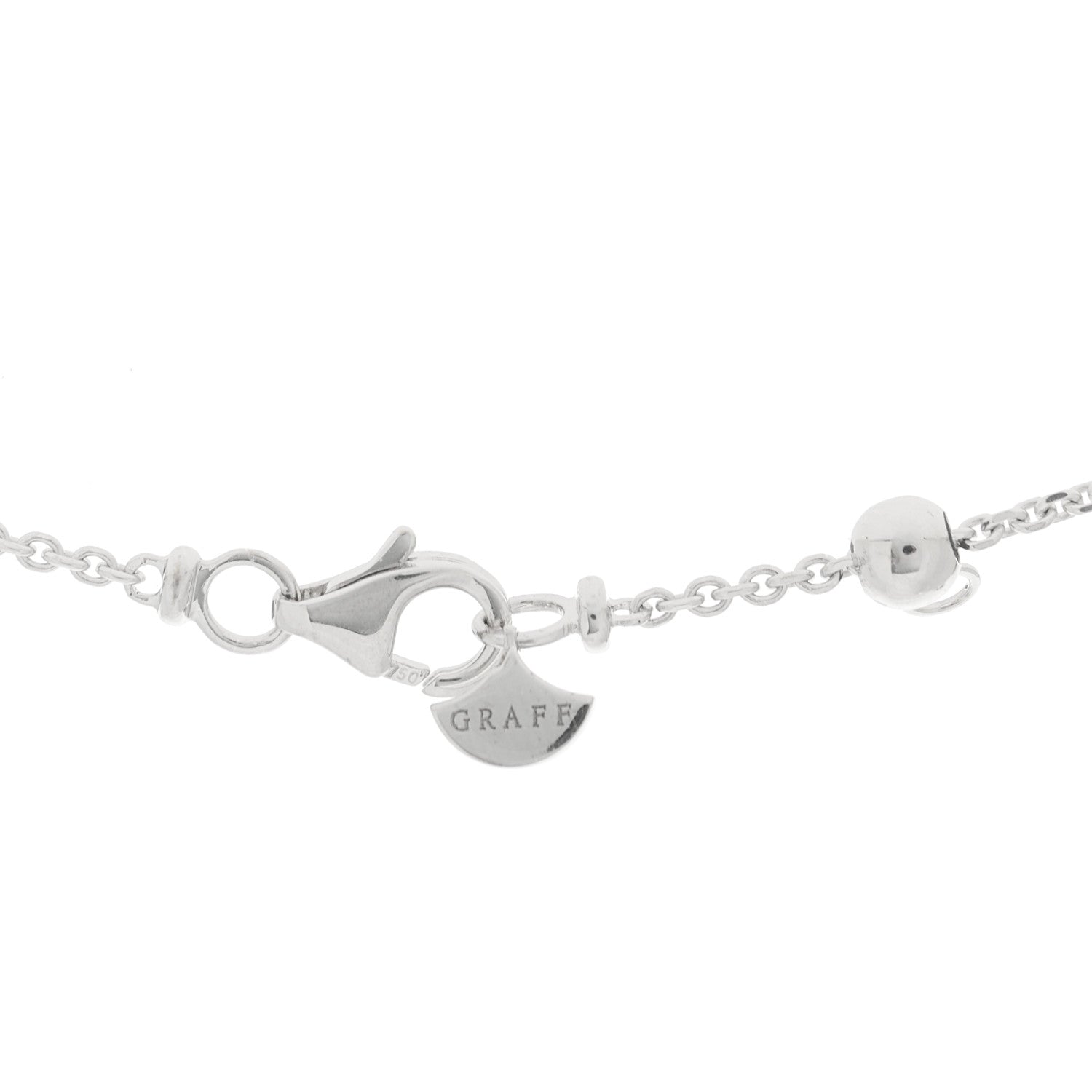 Graff 18K White Gold Diamond .58ct Laurence Graff Signature Solitaire Pendant Necklace 5 of 6