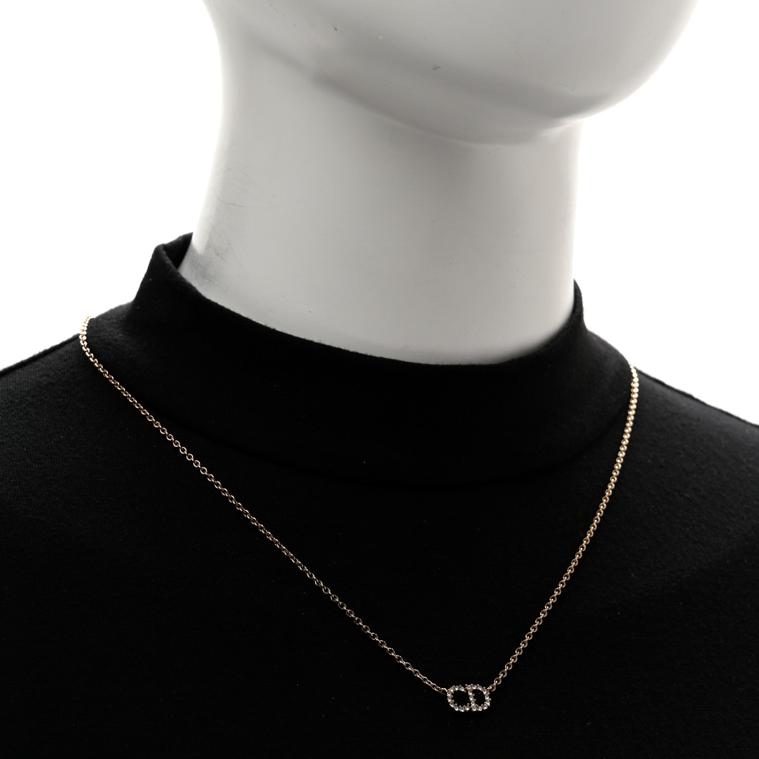 Christian Dior Metal Crystal Clair D Lune Necklace Gold 2 of 5