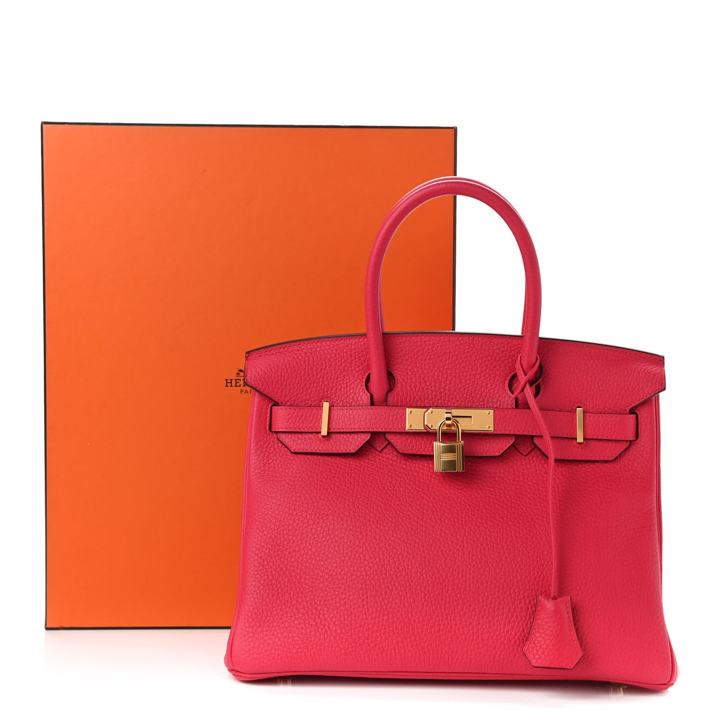 Taurillon Clemence Birkin 30 Rose Extreme