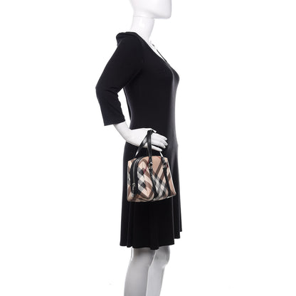 Burberry Patent Trim Nova Check Tote Black 2 of 16