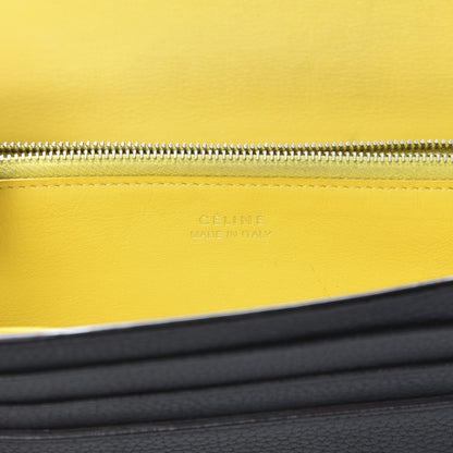 Celine Drummed Calfskin Large Multifunction Flap Wallet Black 6 of 12