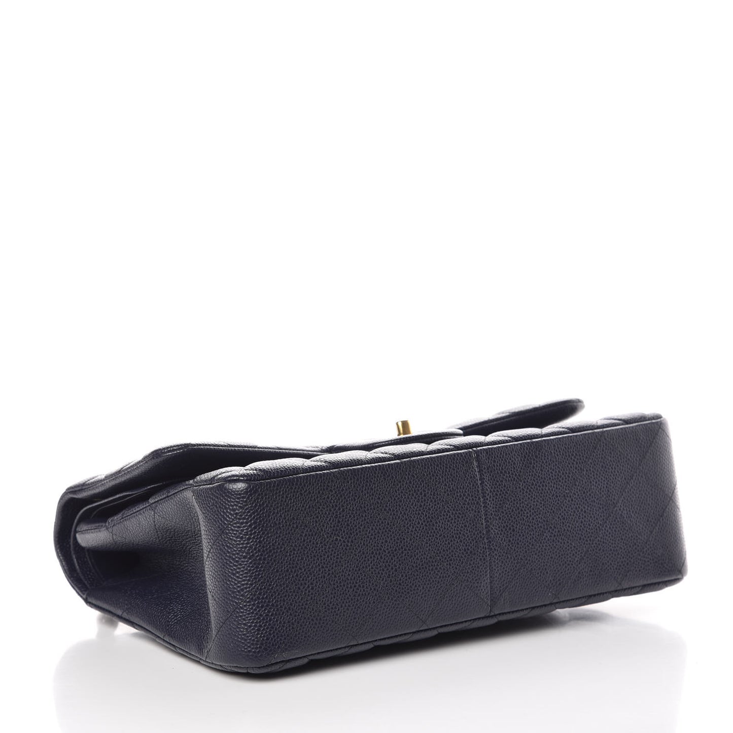 Caviar Quilted Jumbo Double Flap Navy