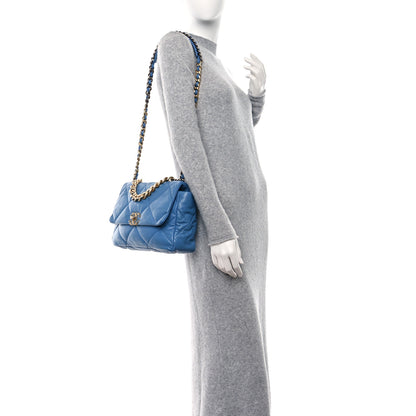 Chanel Lambskin Quilted Large Chanel 19 Flap Blue 2 of 12