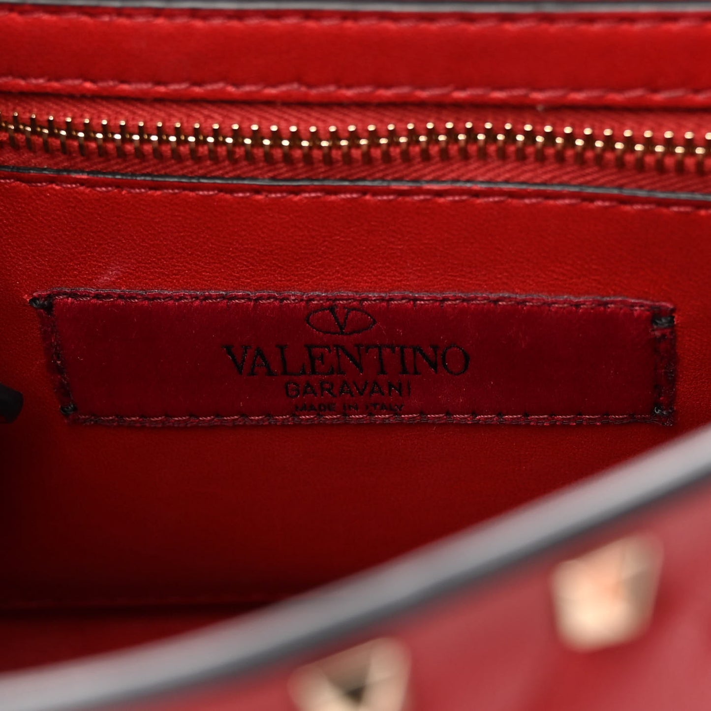 Nappa Medium Rockstud Spike Shoulder Bag Rosso Valentino