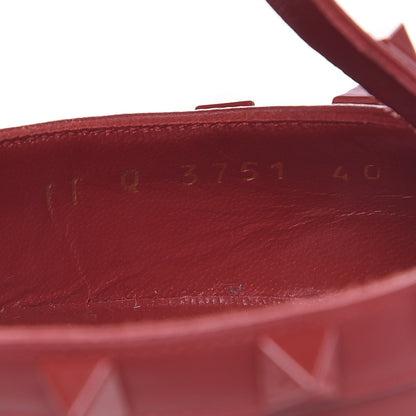 Valentino Garavani Calfskin Lacquered Monochrome Rockstud Ankle Strap 65mm Pumps 40 Rosso Valentino 8 of 9