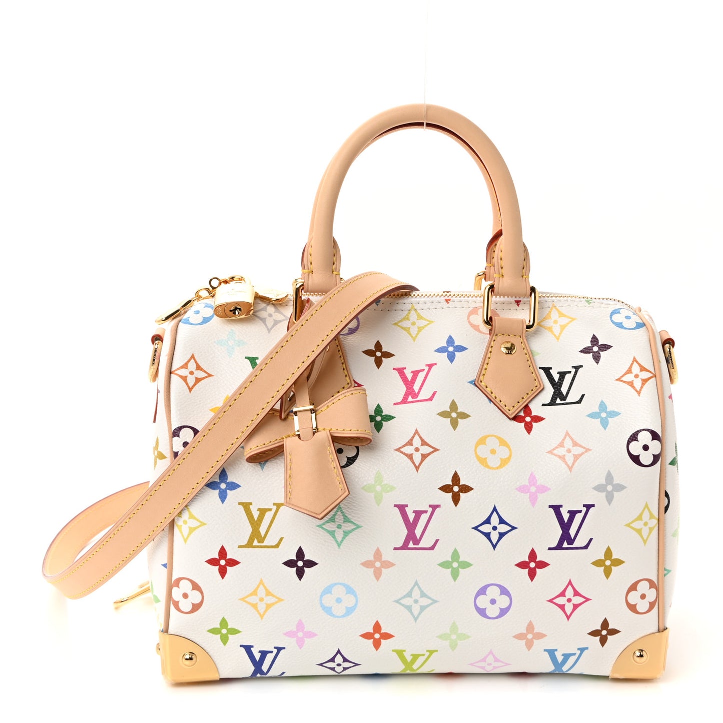 LV X TM Monogram Multicolor Speedy Bandouliere 25 White