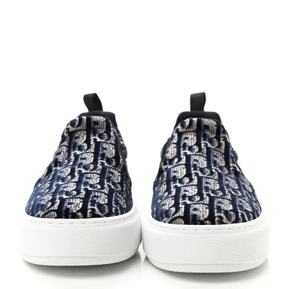 Christian Dior Velvet Oblique Solar Womens Slip On Sneakers 36 Deep Blue 2 of 9