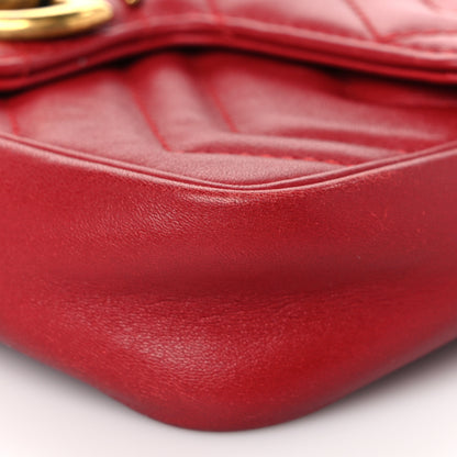 Gucci Calfskin Matelasse Super Mini GG Marmont Shoulder Bag Hibiscus Red 9 of 9